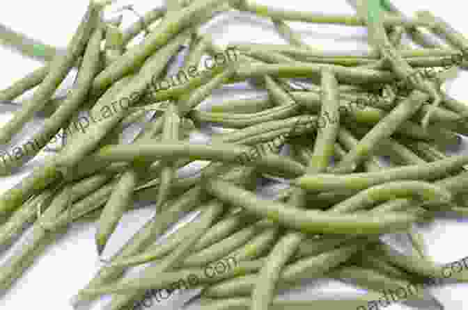 A Close Up Image Of Fresh, Green Snake Beans On A White Background. Mr Snake Bean (Mr Vegetables)