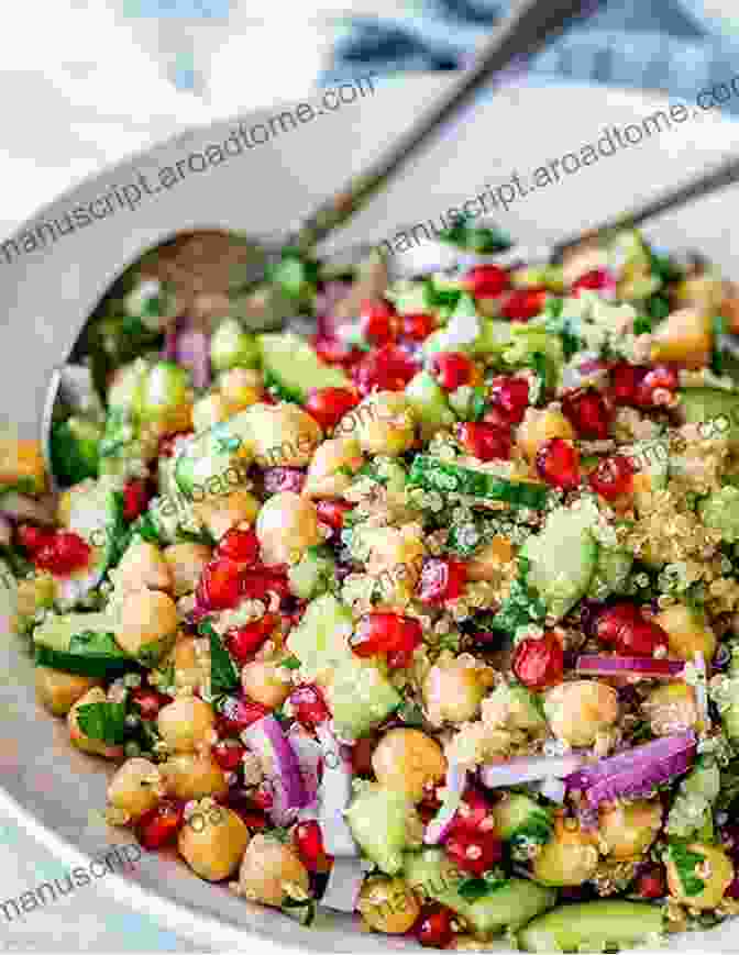 A Colorful Quinoa Salad With Chickpeas, Feta Cheese, And Vegetables THE HIGH FIBER DIET : Healthy Beginners Meal Recipes To Maintain Bowel Health Lower Cholesterol And Sugar Level