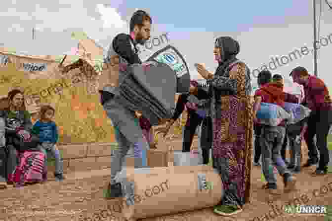 A Refugee Worker Assisting A Family In A Refugee Camp During The Indochina Exodus, Providing Essential Support And Guidance Refugee Workers In The Indochina Exodus 1975 1982