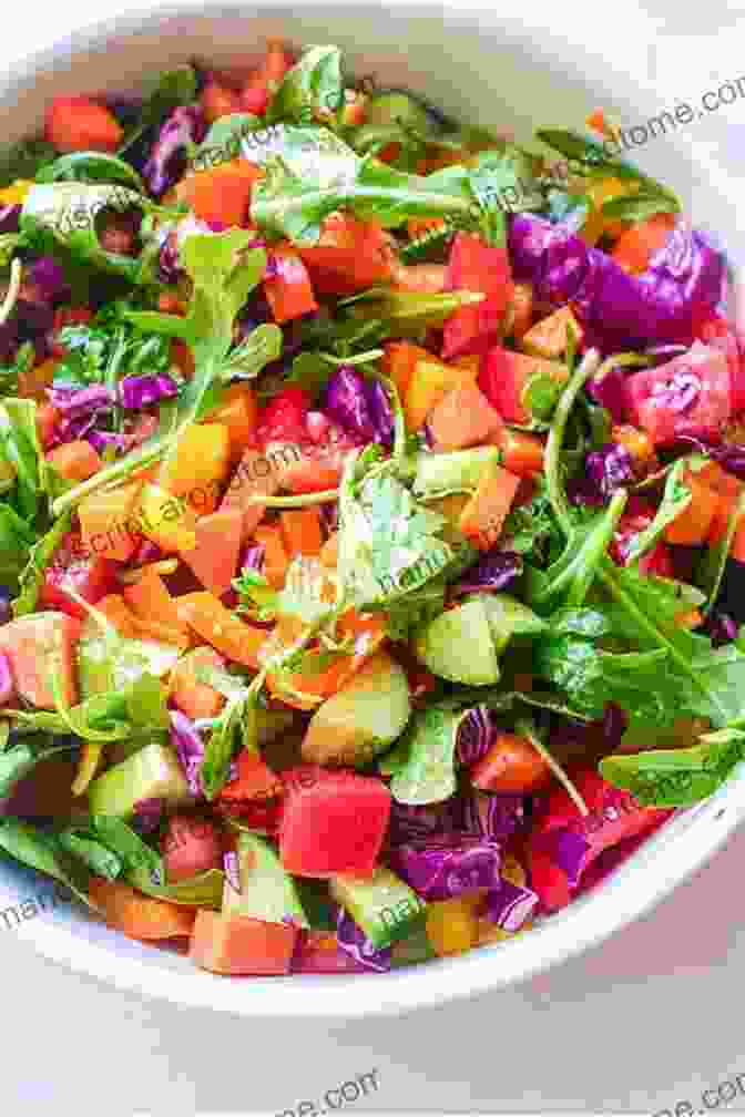 Close Up Of Vibrant Raw Food Salad With Fresh Vegetables, Fruits, And Herbs The Juice Lady S Remedies For Asthma And Allergies: Delicious Smoothies And Raw Food Recipes For Your Ultimate Health